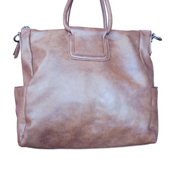 Women BROWN ANTIK KRAFT HANDBAG/CROSSBODY 13"x17" pre-love - Picture 4 of 10